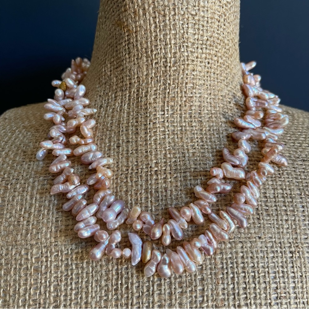 Genuine freshwater Pink Pearl Necklace